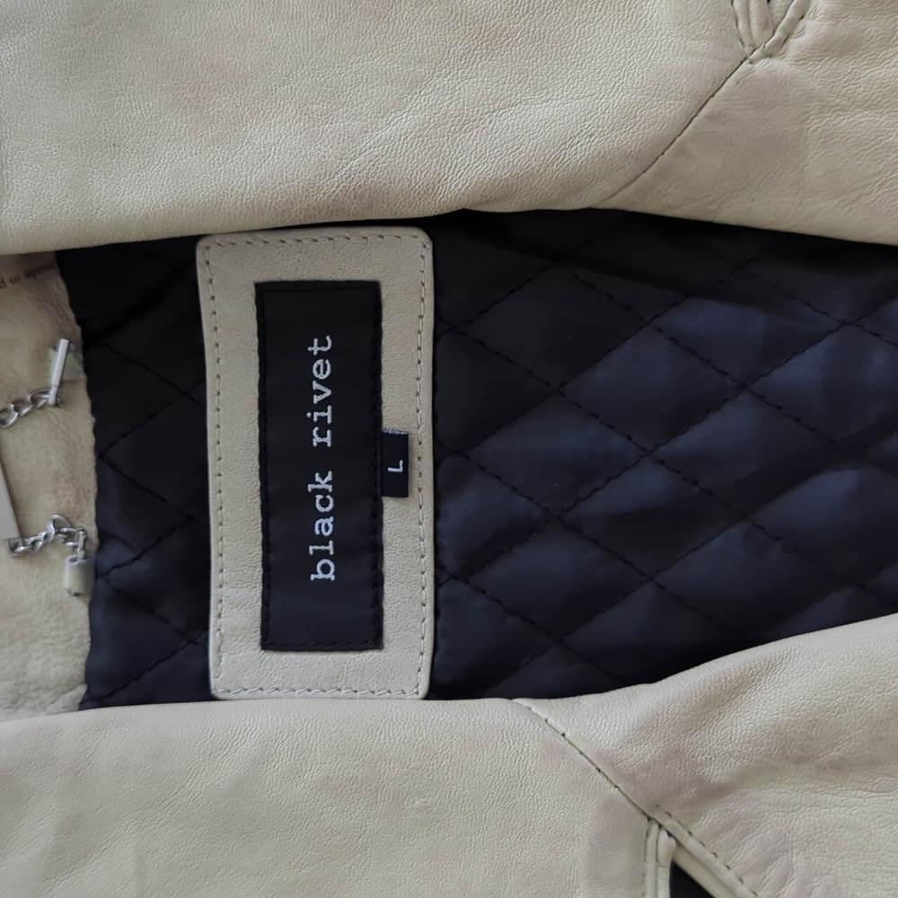 Black Rivet Leather Jacket - image 2